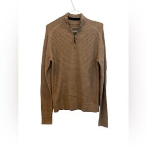 Royal Robbins Men’s Wool Cotton Blend Quarter Zip Long Sleeve Tan Sz Medium EUC‎